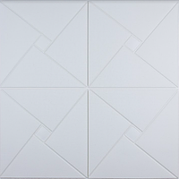 3Д панели потолочные самоклеющиеся, 3D панелисамоклейка для потолка и стен 700х700х6.5 мм Ромб, Белый