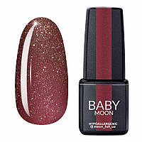 Гель лак Baby Moon Dance Diamond Gel polish № 005 тёмно-розовый винтажный с мелким шиммером 6 мл