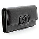 Гаманець чорного кольору для жінок із натуральної шкіри жіночий шкіряний чорний класичний гаманець портмоне, фото 3