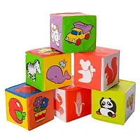 Кубики 5930 м'які, для купання, брязкальце, 6шт (7х7), в кульку, 14-21-7 см