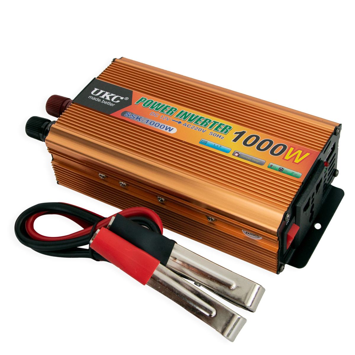 Инвертор автомобильный "UKC" Power Inverter SSK-1000W, преобразователь напряжения 12V-220V 1000W (TS) - фото 6 - id-p1668449905