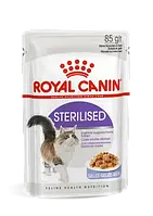 Влажный корм для взрослых стерилизованных кошек Royal Canin Sterilised Jelly (кусочки в желе) 85г