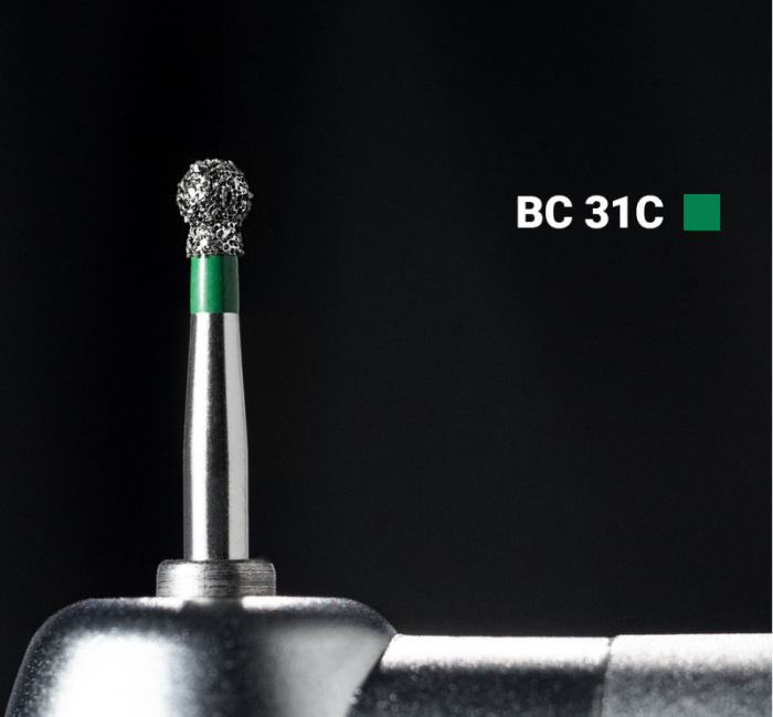 Діамантовий бір BC-31C. Кулястий з манжетою (ISO 002/019), зелений, Mani.Оригінал., фото 1