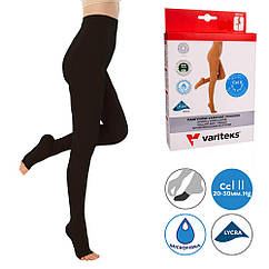 Колготки компресійні, 2 клас, 20-30 мм рт.ст., відкритий носок, чорні, розмір 2, Variteks 913-2