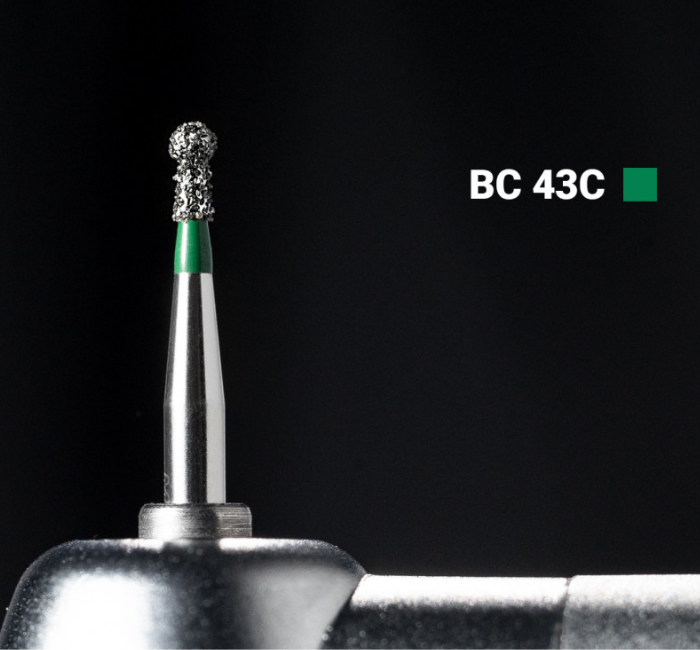 Діамантовий бір BC-43C. Кулястий з манжетою (ISO 002/013), зелений, Mani.Оригінал., фото 1