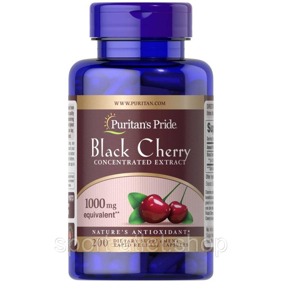 Натуральна добавка Puritan's Pride Black Cherry 1000 mg, 200 капсул, фото 1
