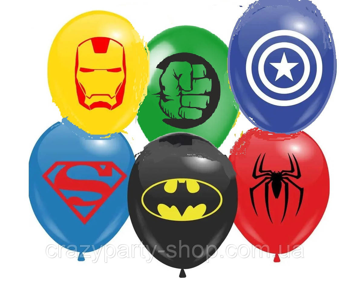 Повітряна кулька  латексна з малюнком Месники Супергерої