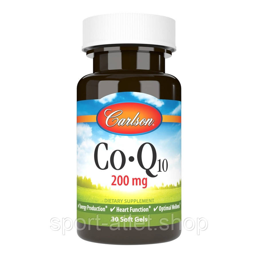 Натуральна добавка Carlson Labs CoQ10 200 mg, 30 капсул, фото 1