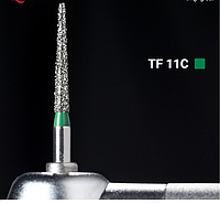 Алмазный бор TF-11C. Конусовидный (ISO 173/015), зеленый, Mani.Оригинал.