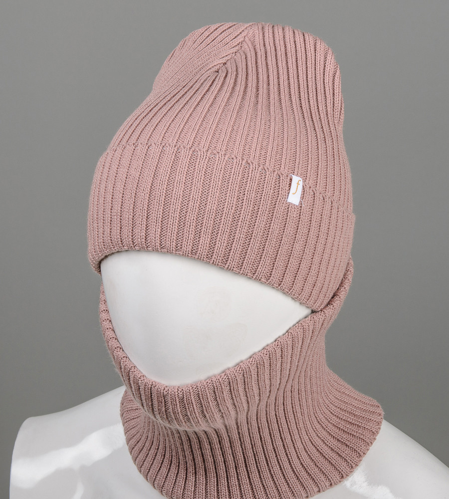 Шапка із флісовою підбивкою + Подвійний Баф (С2108), Какао, фото 1