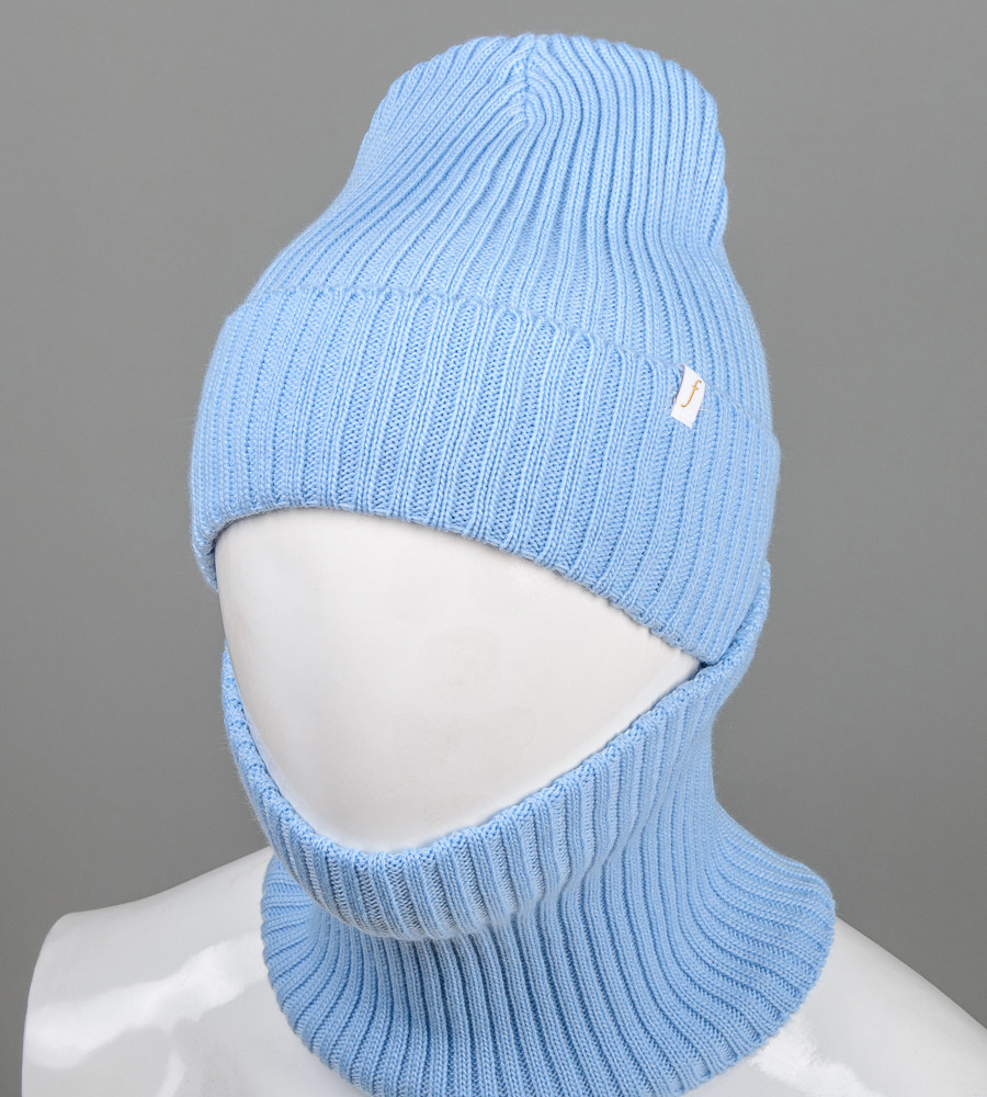 Шапка із флисовой підбивкою + Подвійний Баф (С2108), Блакитний, фото 1