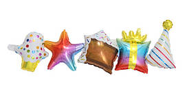 Фольгована фігурна куля "Гірлянда Тортик Колпачок".  Размер: 100см*30см.