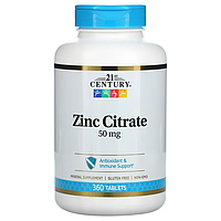 Zinc Citrate 50 мг 21st Century 360 таблеток