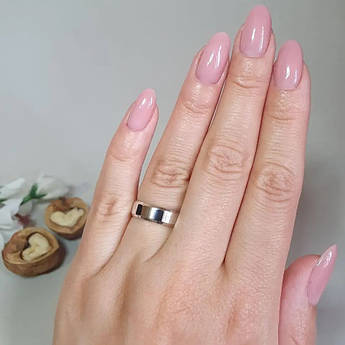 Обручка срібна гладенька американка