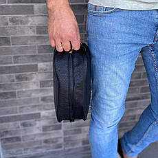 Чоловічий органайзер для дрібниць косметичка несер чорна містка повсякденна сумка для дрібниць, фото 3