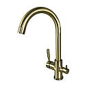Змішувач для кухні під осмос Globus Lux LAZER GLLR-0333-9-BRONZE, фото 4