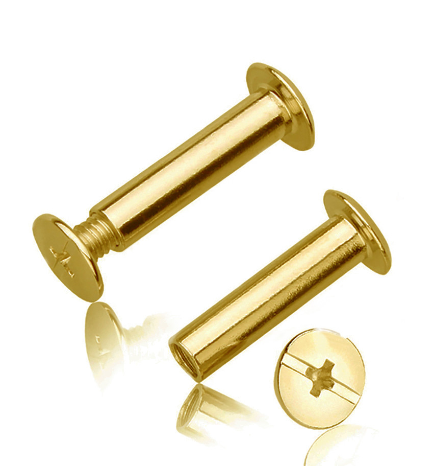20 мм болти метал. золото уп./100 шт., фото 1