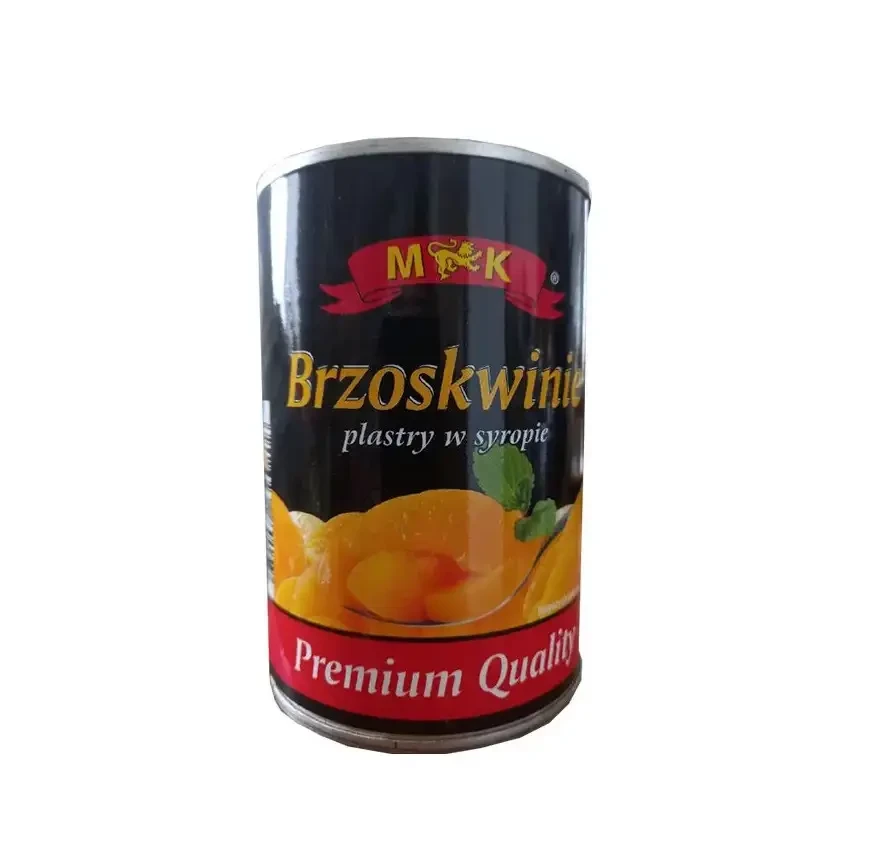 Персики консервовані в сиропі в ж/б M&K (Польща), 565 г, половинками, часточками