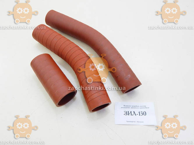 Патрубки радиатора ЗИЛ 130 СИЛИКОН комплект 3шт (пр-во Волжский) О ...