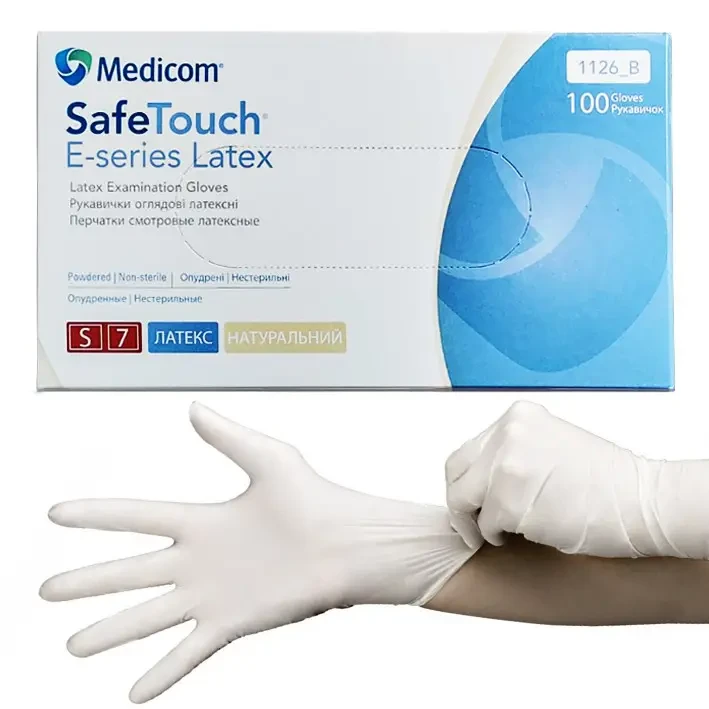 Перчатки латексні пудровані « Safe-Touchion E-Series, розмір S