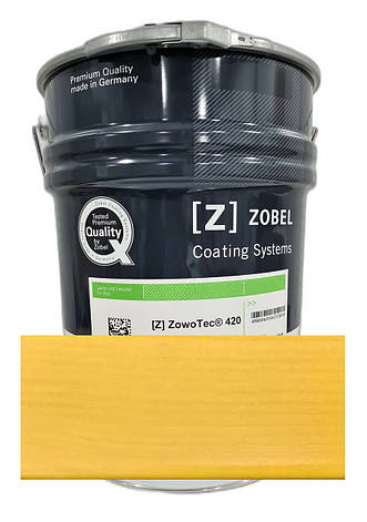 Лак для вікон водний (товстошарова лазур) Zowo-tec 420 EL (тара 20 л), Zobel (Німеччина), колір: Eiche, фото 1