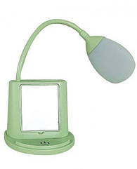 Настільна світлодіодна лампа з дзеркалом YW9070 підставка для телефона та USB-виходом зелена