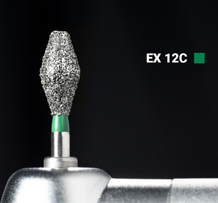 Алмазний бор EX-12C. Оклюзійний (ISO 039/035), зелений, Mani. Оригінал., фото 1