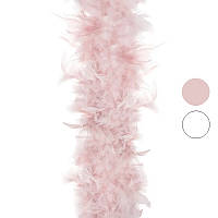 Гірлянда шарф-боа з натурального пір'я 180 см Springos святкова новорічна Рожевий