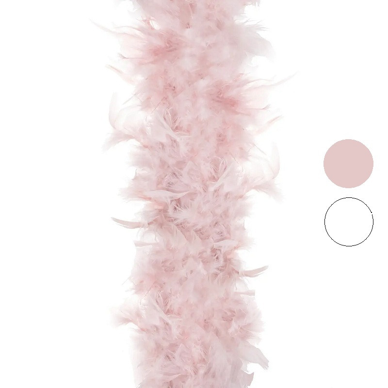 Гірлянда шарф-боа із натурального пір'я Springos 300 см святкова новорічна Рожевий