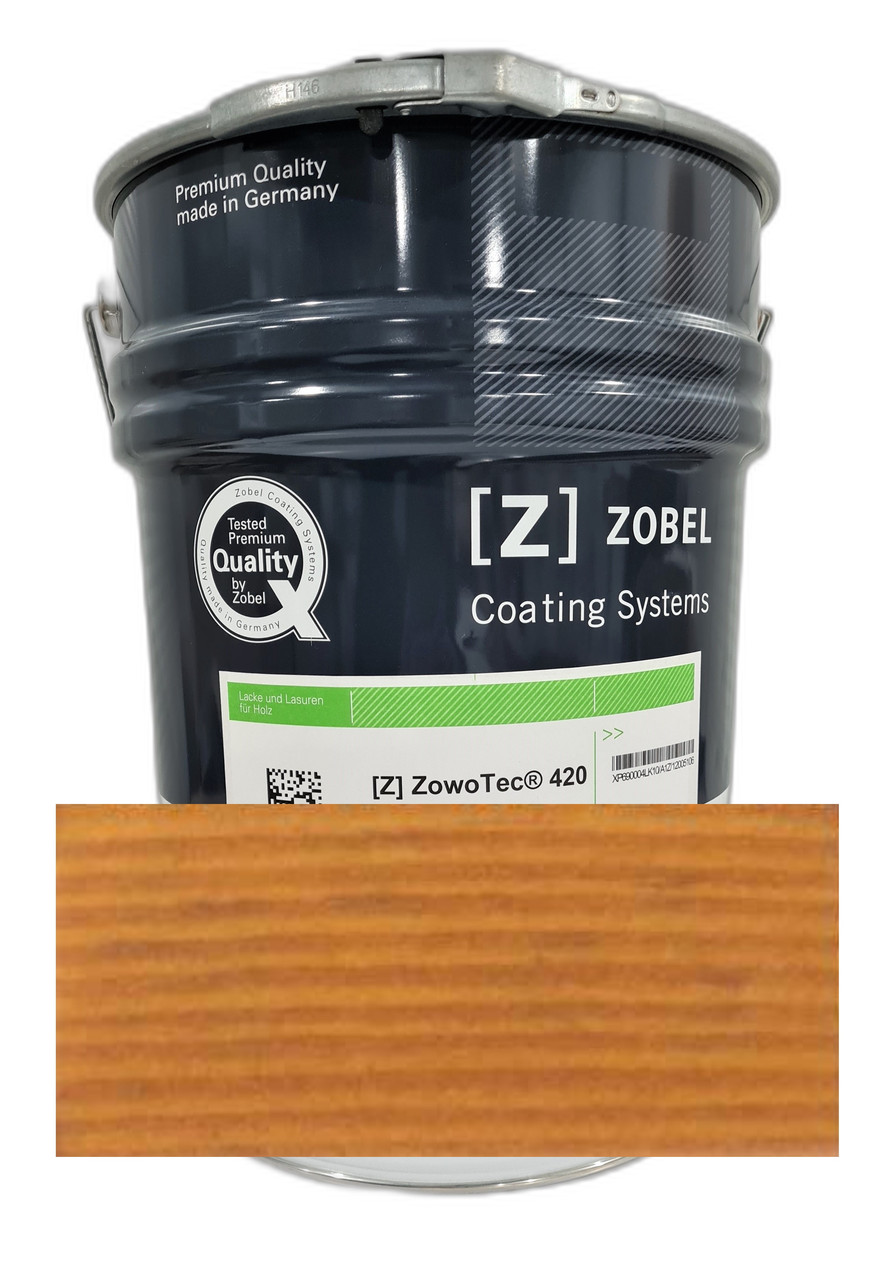 Лак для вікон водний (товстошарова лазур) Zowo-tec 420 EL (тара 20 л), Zobel (Німеччина), колір: Teak