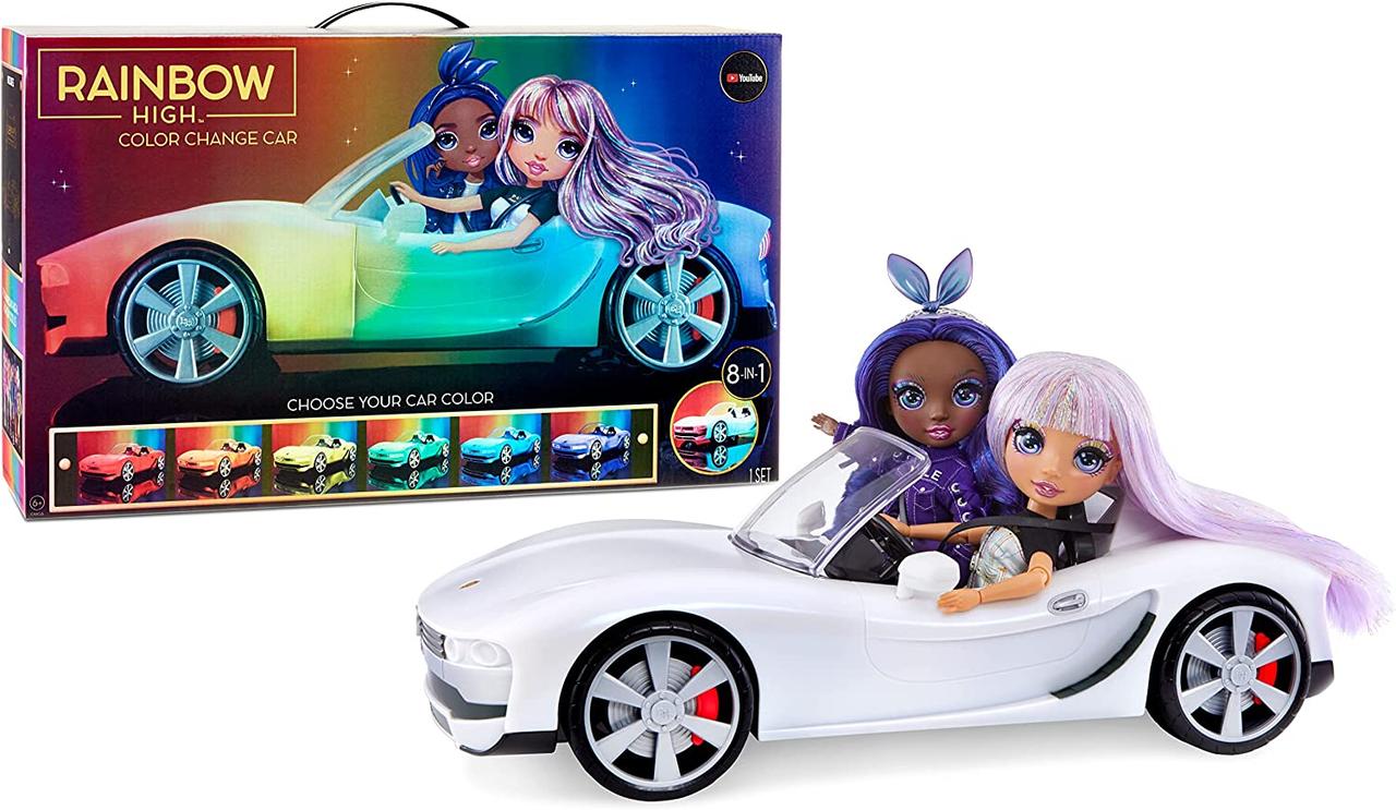 Автомобіль для ляльки Рейнбоу Хай Різнокольорове сяйво Rainbow High Color Change Car