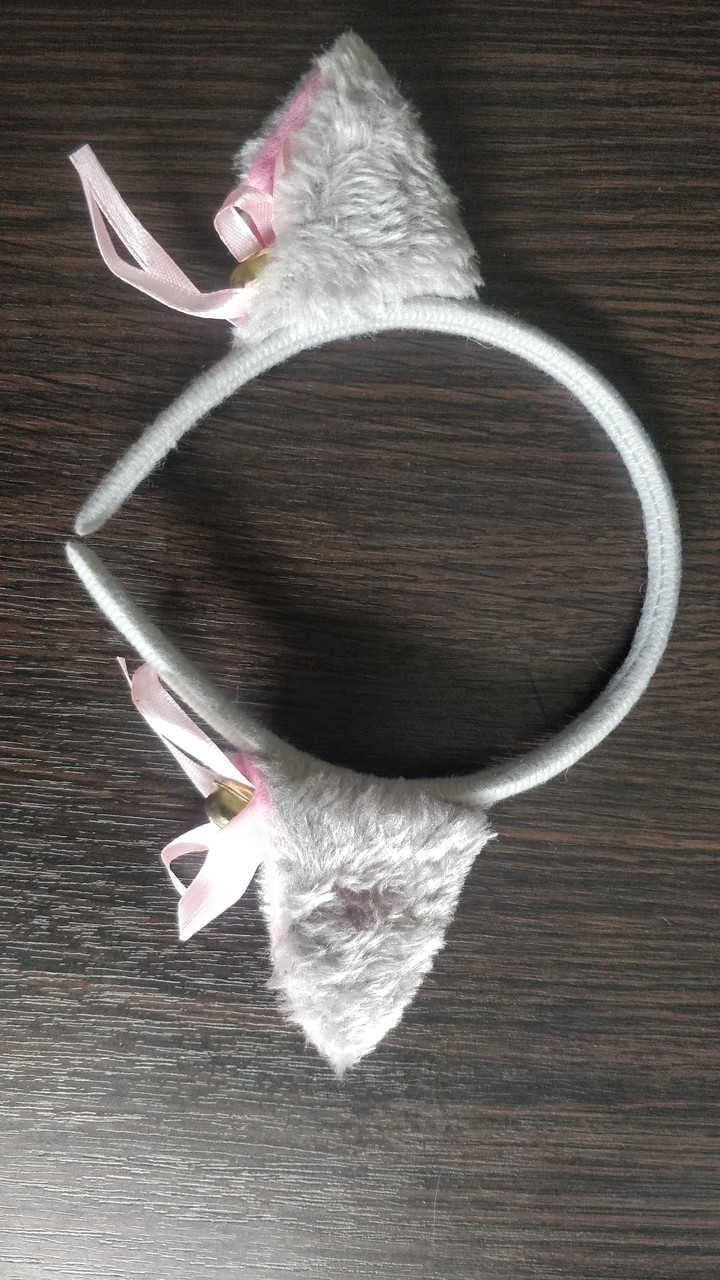 Обруч с Ушками Кошки. Ушки с Бубенцами Серые — в Категории ...