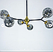 ЛЮСТРА МОЛЕКУЛА НА 6 ПЛАФОНІВ КОЛЬОРУ ГРАФІТ/ЯНТАР/ПРОЗОРІ MD 8023-6, фото 3