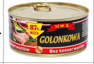 М'ясна консерва тушонка свина (паштет) MK 87% м'яса, 300 г (Польща), ж/б без консервантів