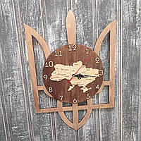 Часы Герб Украины с картой. Часы на стену. Часы Тризуб с картой