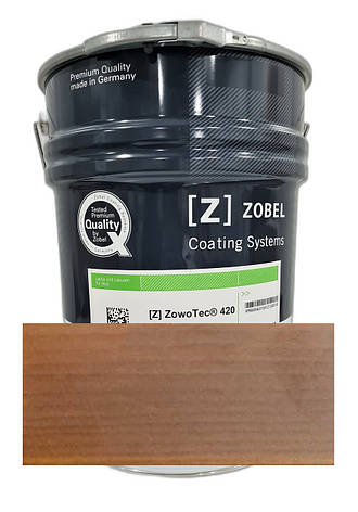 Лак для вікон водний (товстошарова лазур) Zowo-tec 420 EL (тара 20 л), Zobel (Німеччина), колір: Nussbaum, фото 1