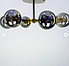 Вінтажний стельовий світильник на 6 плафонів кольору янтар або графіт у корпусі метал чорного кольору, фото 2