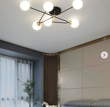 Сучасна люстра на 6 мініатюрних плафонiв білого кольору, фото 1