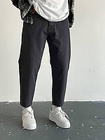 Мужские модные качественные джинсы МОМ тёмно-серые. Мужские турецкие джинсы свободного кроя