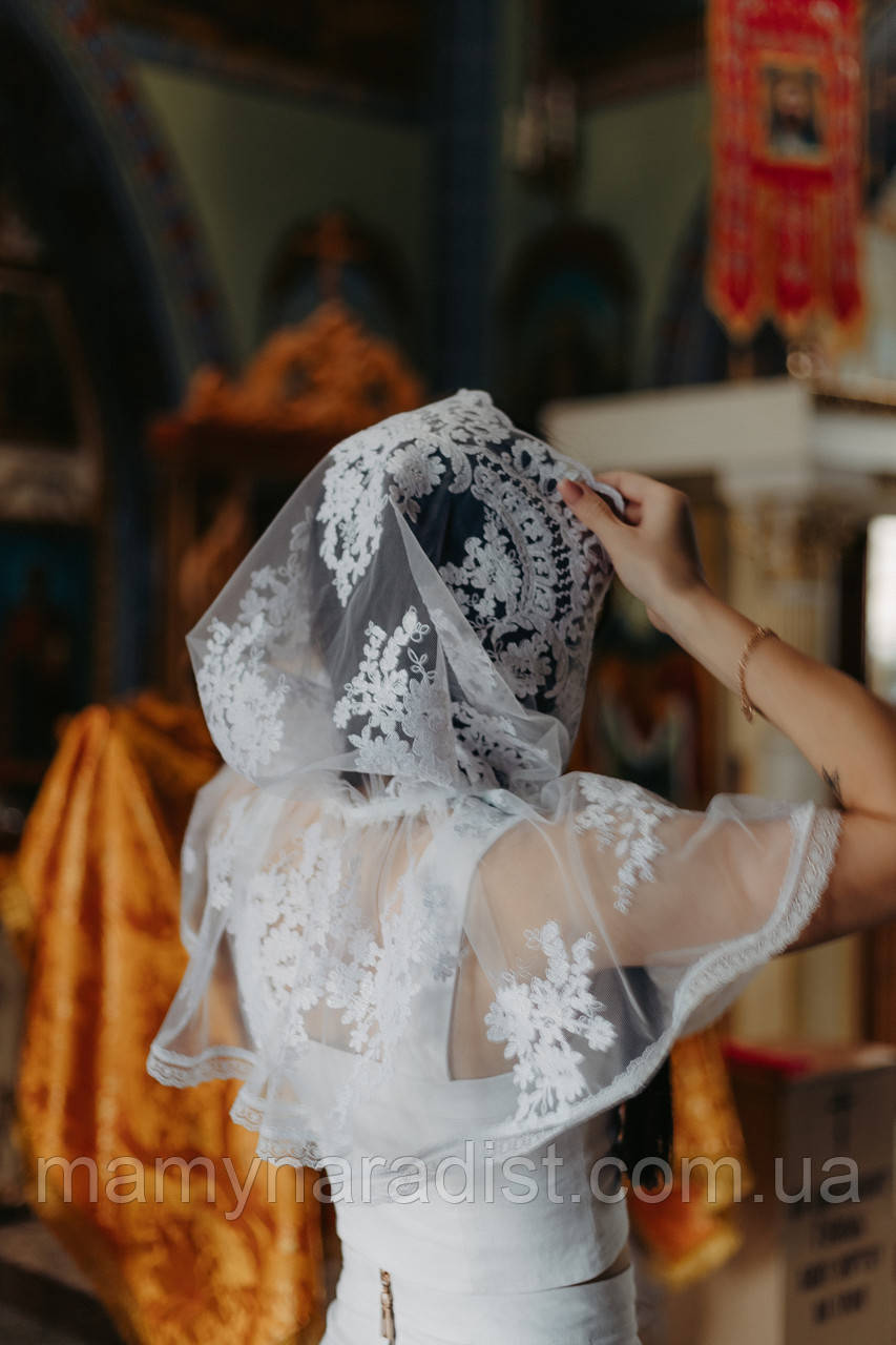 Палантин у церкву на хрещення, вінчання, хустинка у церкву