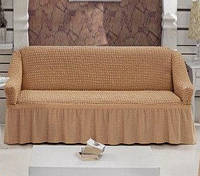 Чохол на 2х і 3х місний диван без підлокітників без оборки /спіднички помаранчевий/ медовий Туреччина