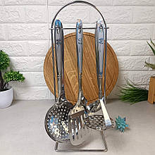 Набір кухонного приладдя 6 предметів з підставкою Нержавійка