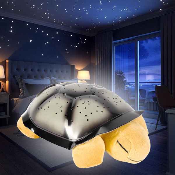 Нічник проєктор зоряного неба черепаха Turtle Night Sky Коричневий
