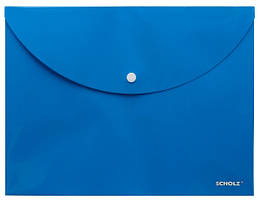 Папка-конверт на кнопці А4 Scholz Charming 180мкм фактура глянцева, блакитна