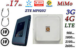 Повний комплект 4G/LTE/3G WiFi Роутер ZTE MF920u + MiMo антеною 2×17 dbi під Київстар, Vodafone, Lifecell