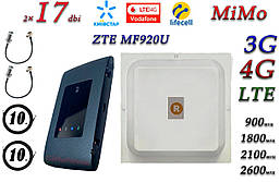 Повний комплект 4G/LTE/3G WiFi Роутер ZTE MF920u + MiMo антеною 2×17 dbi (KS,VD, Life)