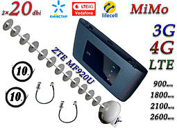 Повний комплект Роутер ZTE MF920U + антеною MiMo Стріла 1700-2170 МГц Пушка з посиленням 20 дБ