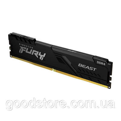 Модуль пам'яті для комп'ютера DDR4 8GB 3200 MHz Fury Beast Black Kingston Fury (ex.HyperX) (KF432C16BB/8)