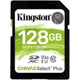 Картка пам'яті Kingston 128 GB SDXC class 10 UHS-I U3 Canvas Select Plus (SDS2/128GB)