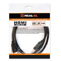 Кабель мультимедійний HDMI to HDMI 4.0m black REAL-EL (EL123500019), фото 3